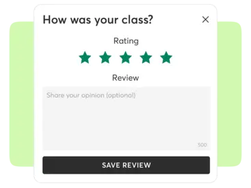 A collage showing reviews on the Mindbody Marketplace