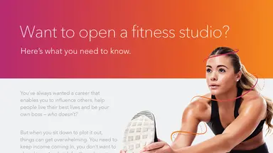 Infographic detailing what you need to know when you open a fitness studio or gym