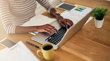 Person working on laptop