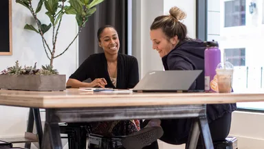 Two women in a business meeting