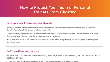 Portion of the How to Protect Your Team of Personal Trainers From Ghosting Checklist