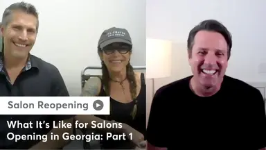 Chris Nedza and Georgia salon owners talking