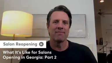 A still of Chris Nedza talking with Georgia salon owners