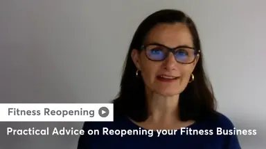 Webinar presenter with practical advice on fitness reopening