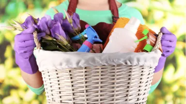 woman spring cleaning