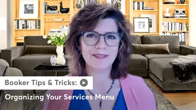 Screenshot of Lisa Starr from Booker Tips and Tricks: Organizing Your Services video