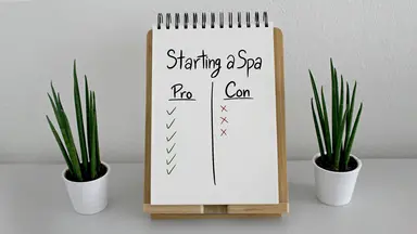 Pros and cons list for starting a spa on a notebook
