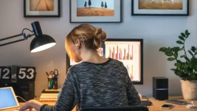 woman working at her desk