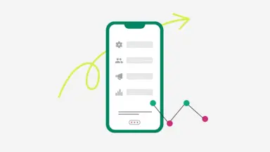 An illustration representing a mobile app for businesses