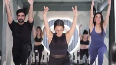 People taking a pilates class