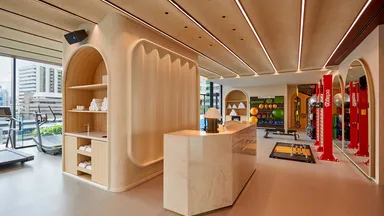 The interior of a gym