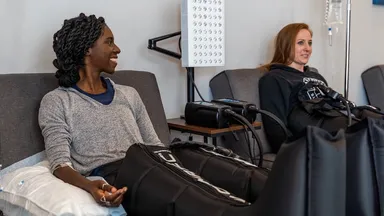 Two people at the spa