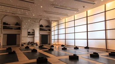 The interior of Ebb&Flow yoga studio. 