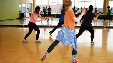 People taking a dance class