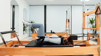 A woman doing pilates