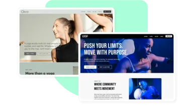 Two screenshots showing examples of the great-looking custom websites we can build for you.