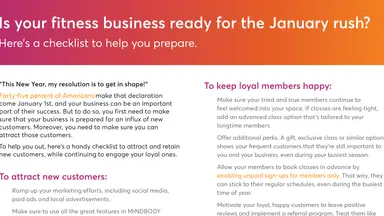 Checklist for getting your fitness business ready for the January rush