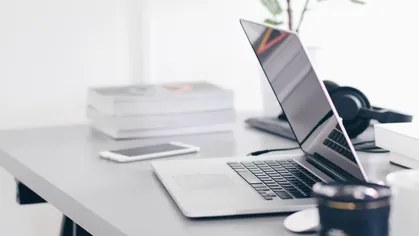 Laptop computer on a desk