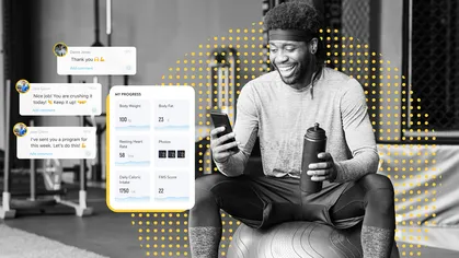 man using trainerize technology