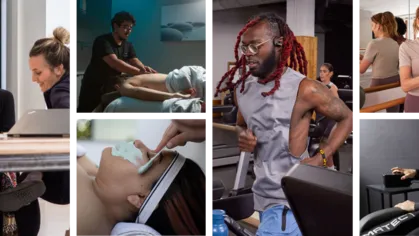 Collage of fitness and wellness businesses