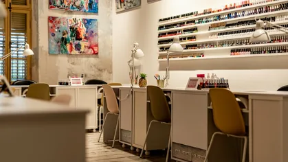 The inside of a nail salon