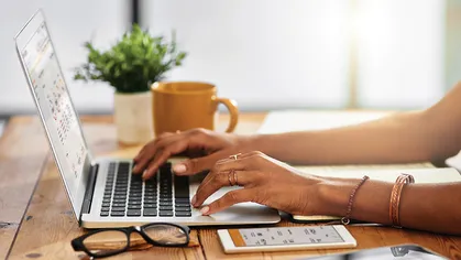 Women working on a laptop