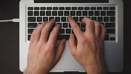 Man using computer