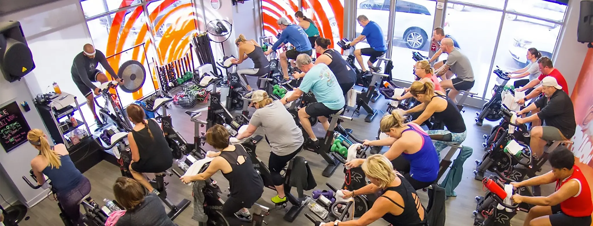 A cycling class at InCycle in Indianapolis, Indiana