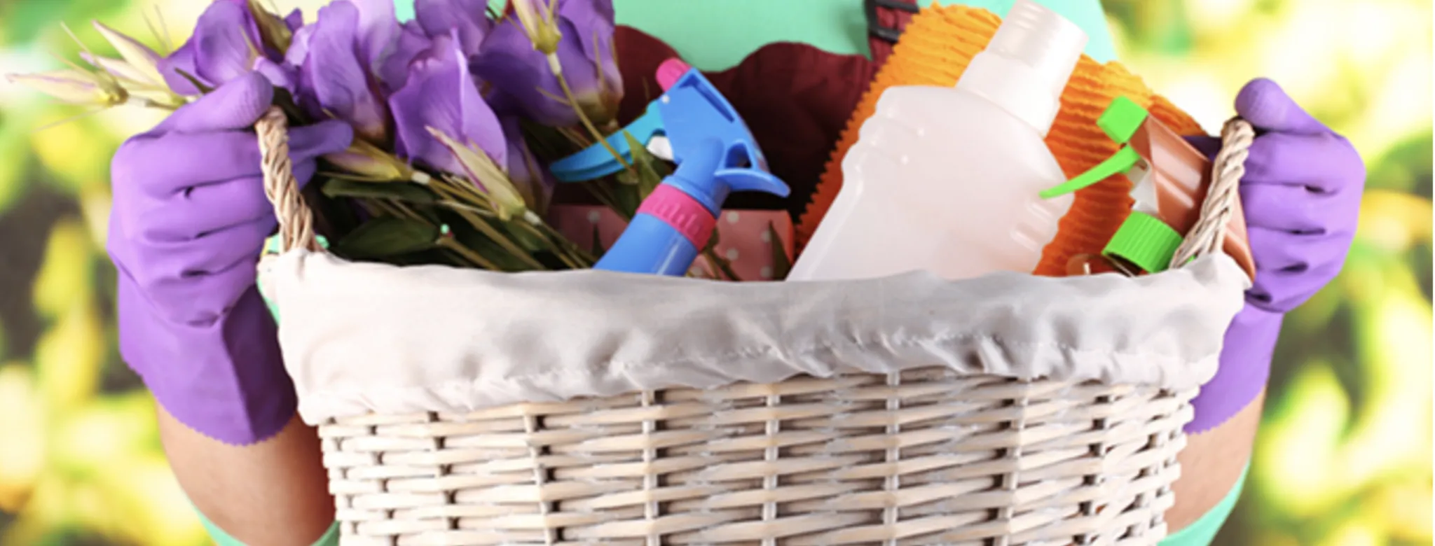 woman spring cleaning