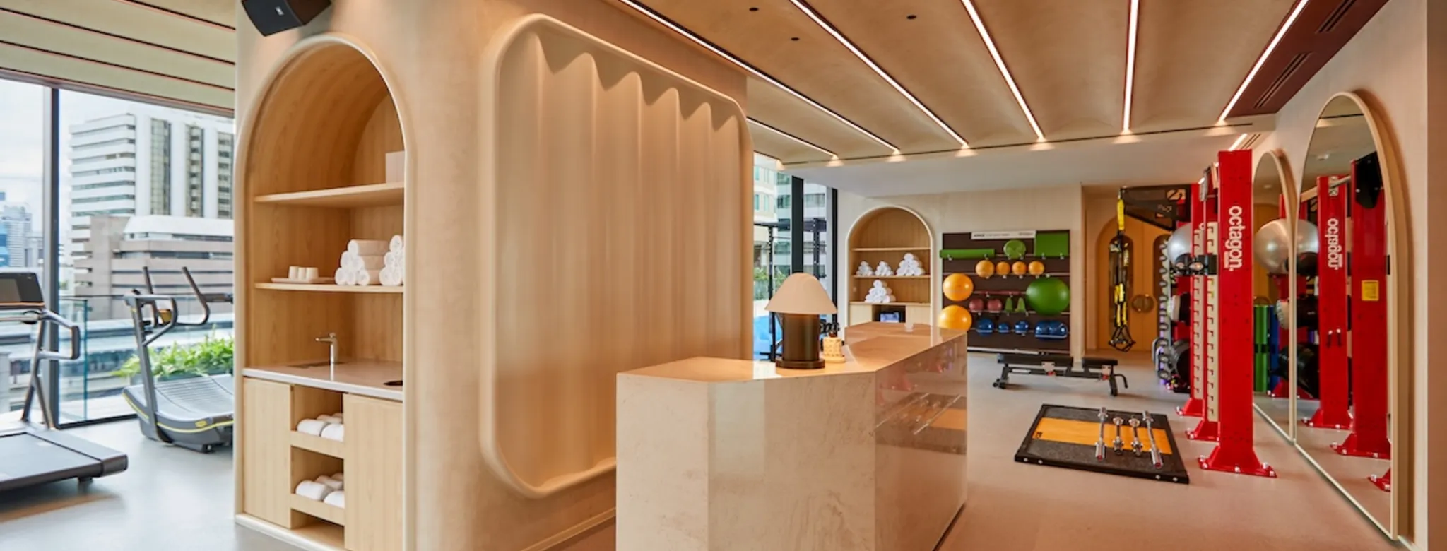 The interior of a gym