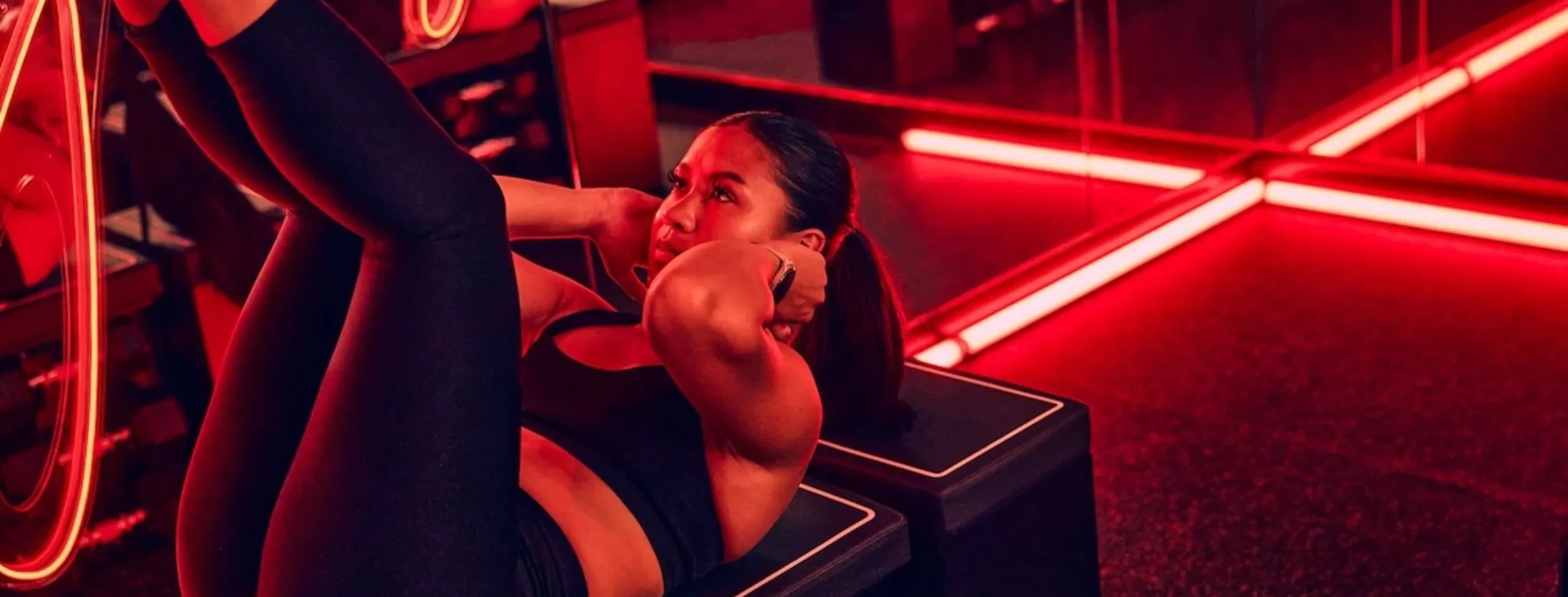 A woman working out at the gym 