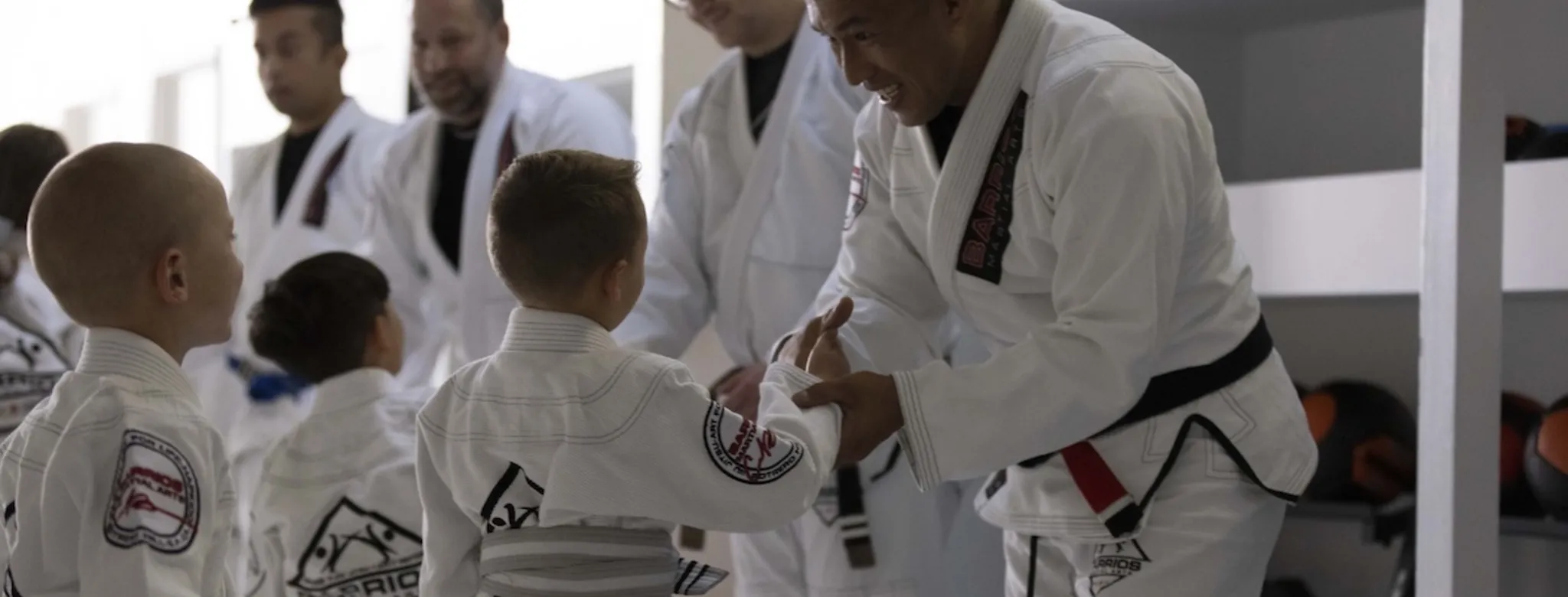 Students and instructors at a martial arts class