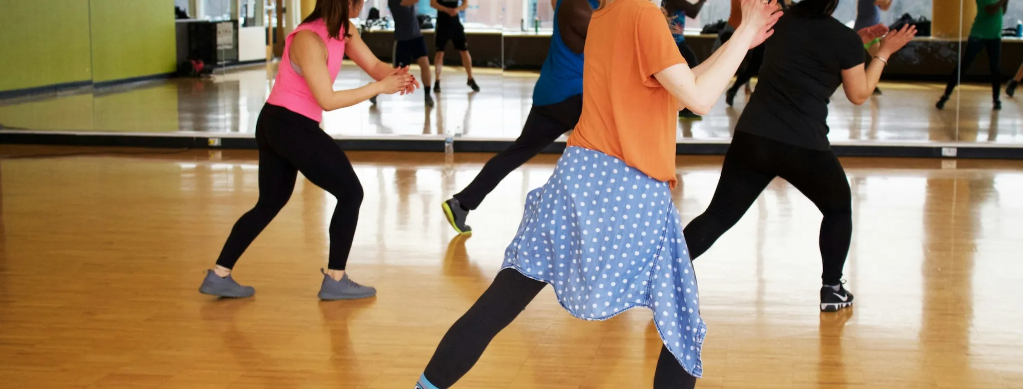 People taking a dance class