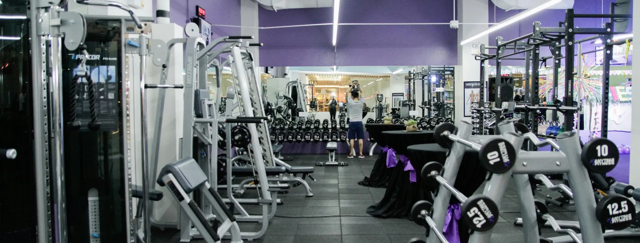 The interior of a gym