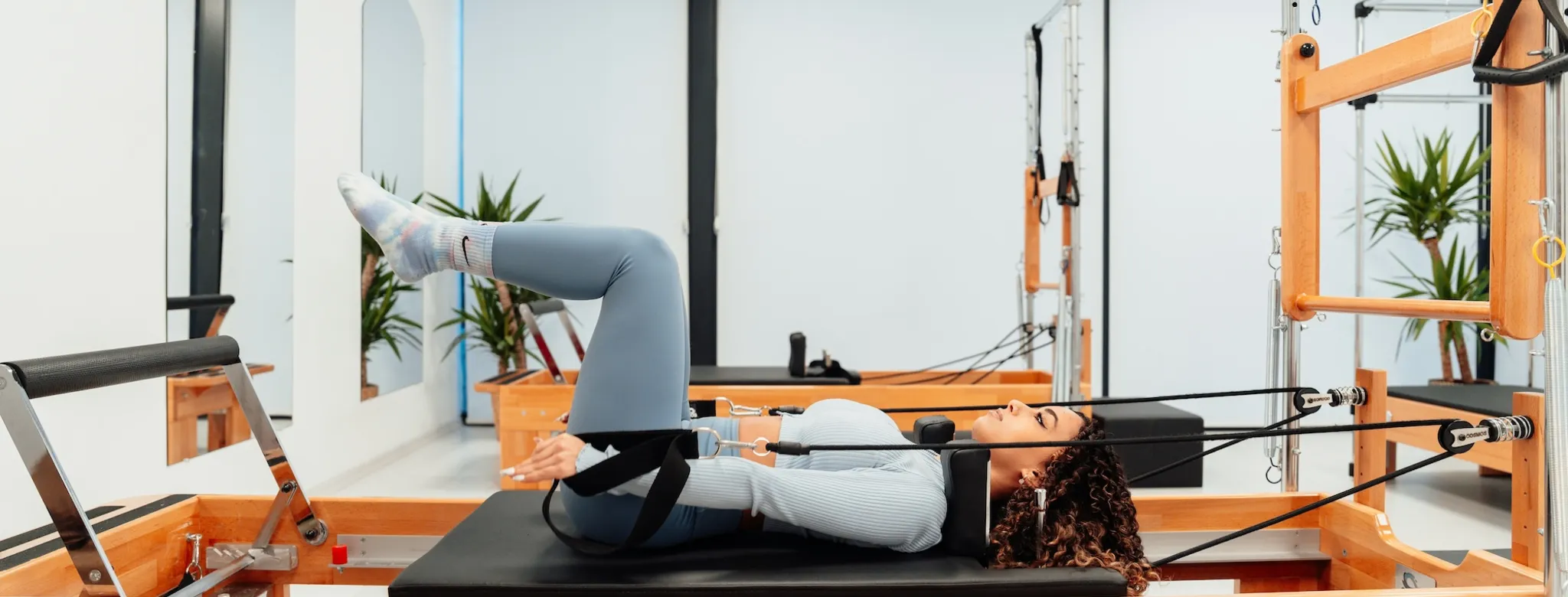 A woman doing pilates