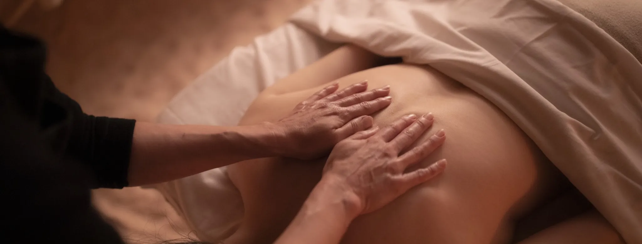A client receiving a massage.