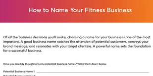 How to name your fitness business checklist
