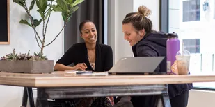 Two women in a business meeting