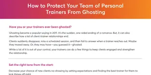 Portion of the How to Protect Your Team of Personal Trainers From Ghosting Checklist