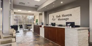 The front desk at Oak Haven Massage