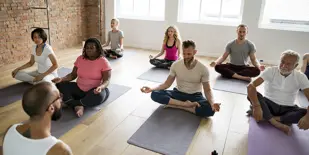 People in yoga poses