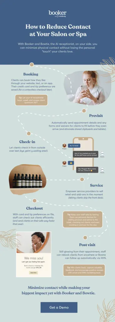 How to reduce contact at your salon or spa infographic