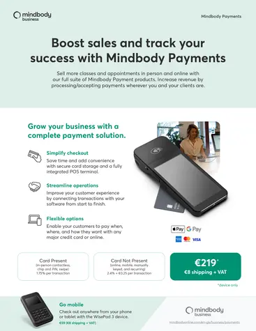 Boost sales and track your success with Mindbody Payments