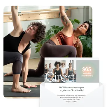 Opened email offer for for yoga membership