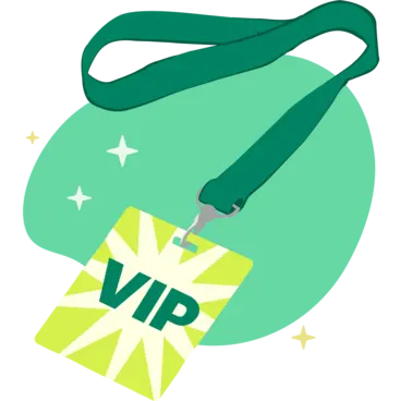 An illustration of a VIP badge