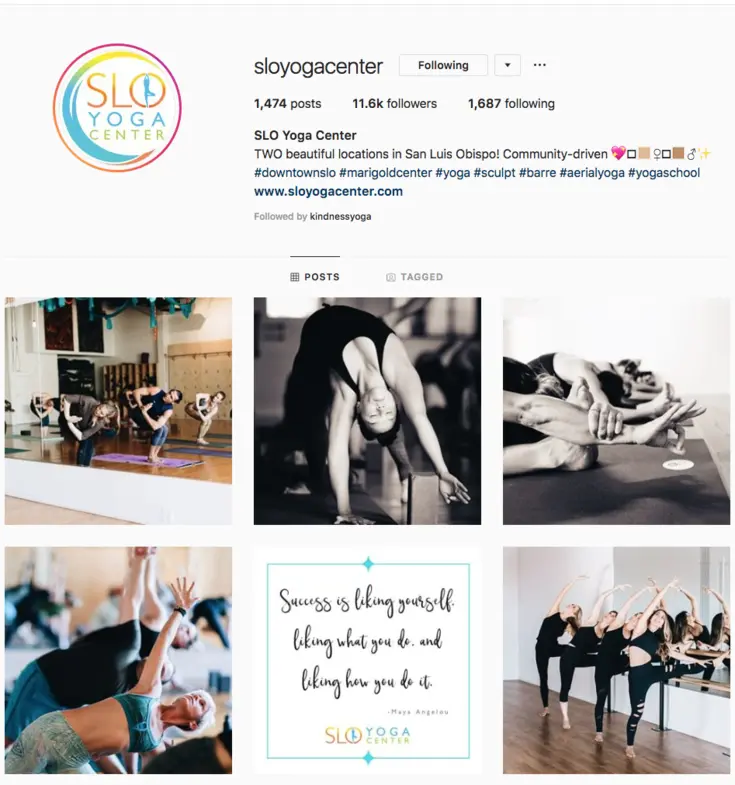 SLO Yoga Center Instagram