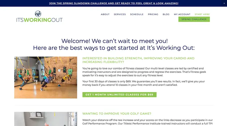 It's Working Out website