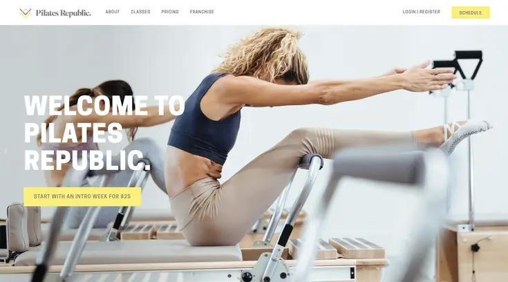 Pilates Republic homepage