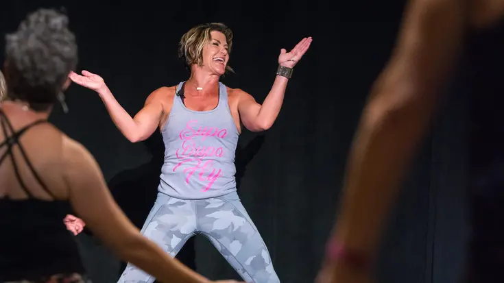 Woman teaching dance fitness