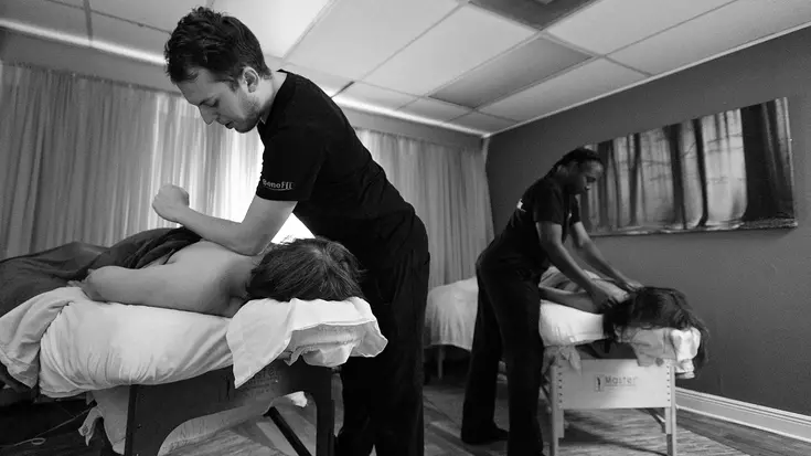 Clients getting treatment at Massage Emporium